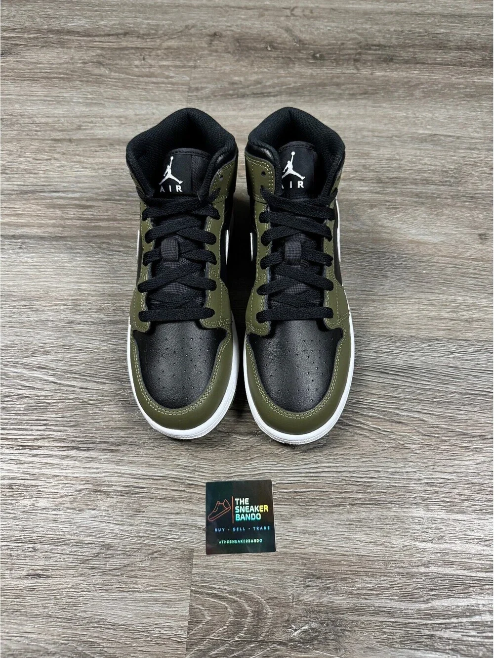 Size 6Y - Jordan 1 Mid Black White Olive (GS)